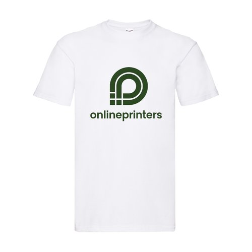 Wit katoenen T-shirt voor heren met korte mouwen.