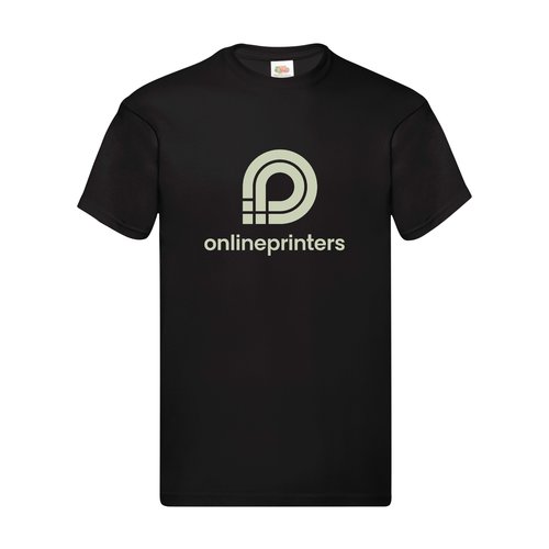 Zwart katoenen T-shirt met korte mouwen en ronde hals voor heren.