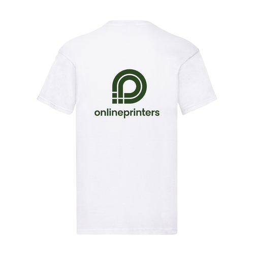 Wit katoenen T-shirt voor heren met korte mouwen.