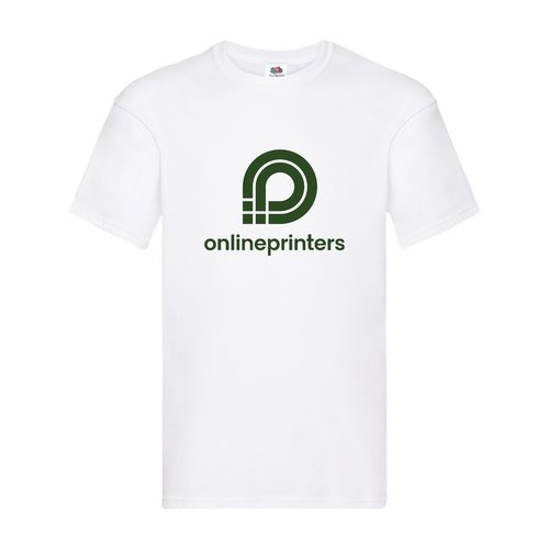 Wit katoenen heren-T-shirt met korte mouwen.