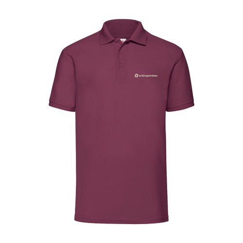 Bordeaux piqu poloshirt van polyester-katoenmix met korte mouwen.