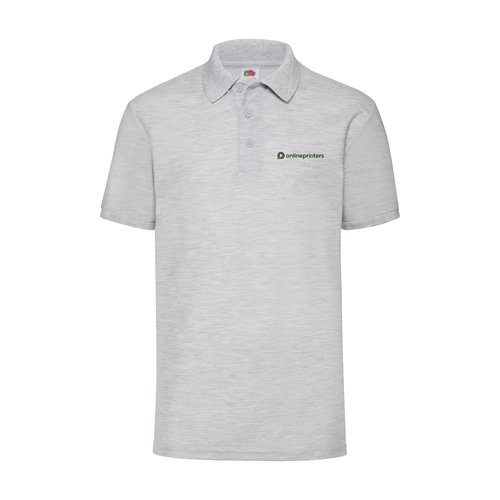 Gevlekt grijs polyester-katoen piqu poloshirt voor heren.