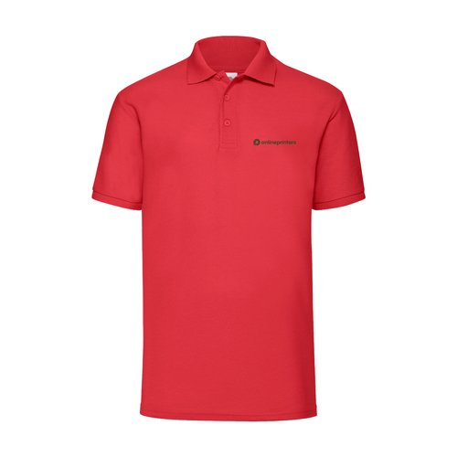 Rood katoenmix piqu poloshirt met knoopsluiting.