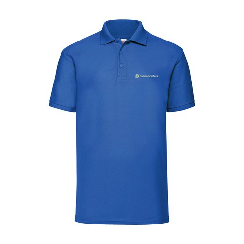 Koningsblauw piqu poloshirt van katoenmix voor heren.