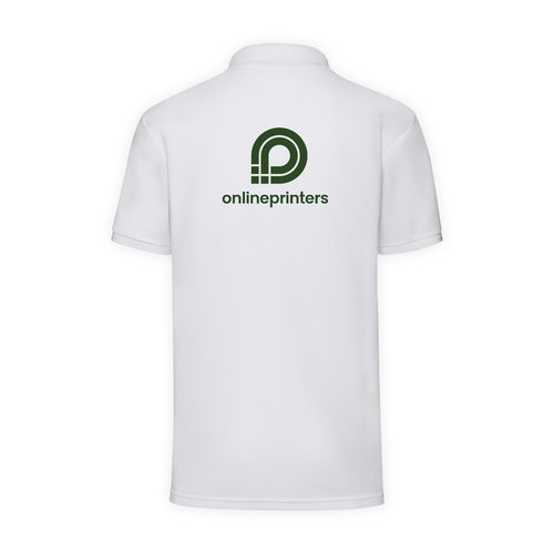 Wit poloshirt van polyester-katoenmix met korte mouwen.
