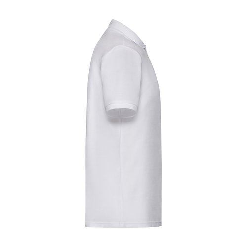 Wit gemengd piqu poloshirt voor heren met korte mouwen.