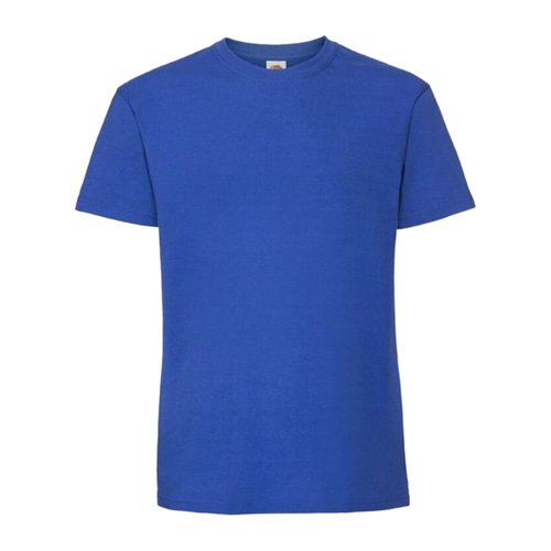 Koningsblauw katoenen t-shirt met korte mouwen.