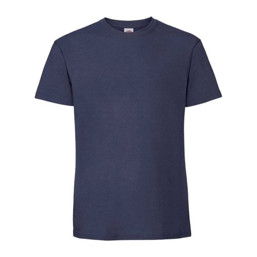 Donkerblauw katoenen T-shirt voor mannen met korte mouwen.