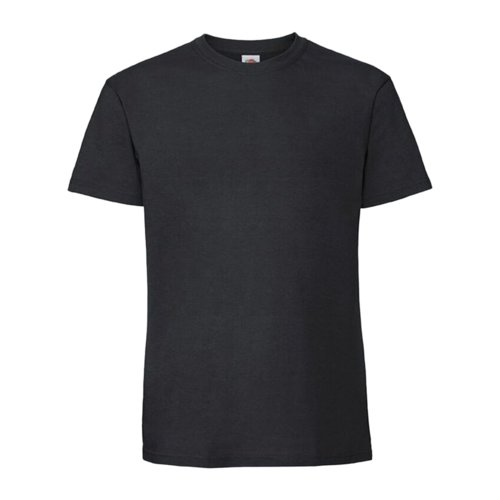 Zwart katoenen T-shirt met korte mouwen en ronde hals.