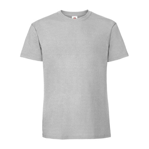 Grijs katoenen t-shirt met korte mouwen en ronde hals.