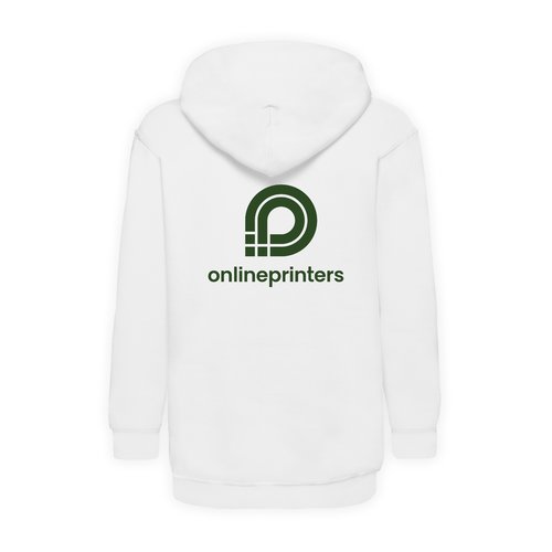 Witte katoen-polyester hoodie voor kinderen met capuchon.