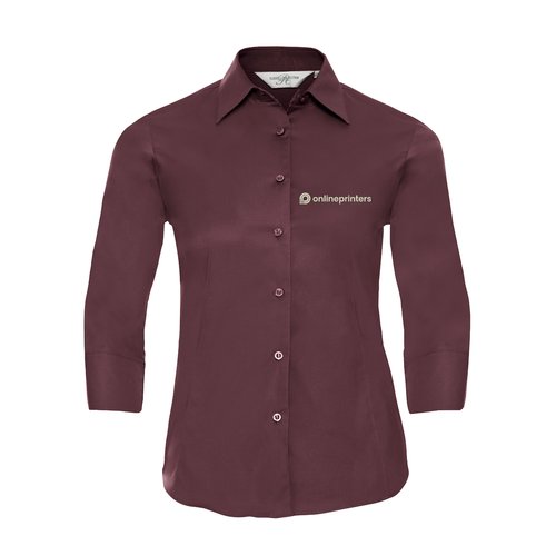 Bourgondische damesblouse van katoen met elastaan.