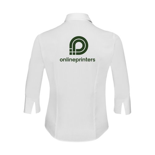 Witte katoenen blouse voor dames met 3/4 mouwen.