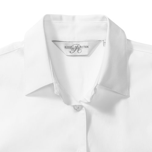 Witte katoenen blouse met elastaan voor dames.