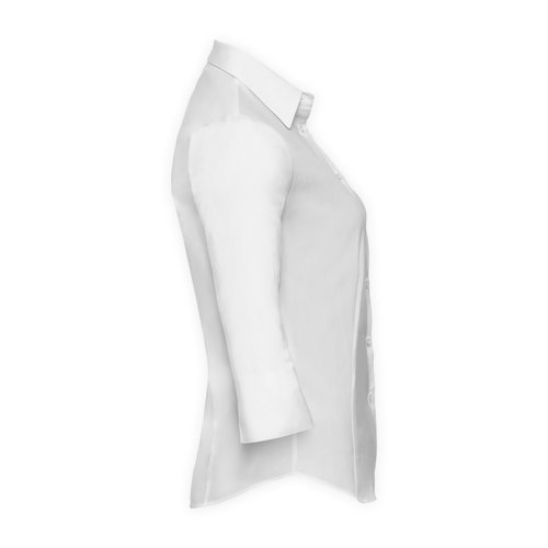 Witte katoenen blouse met stretch voor dames.