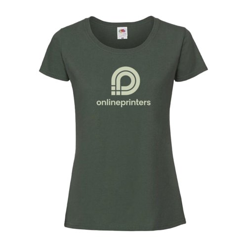 Donkergroen dames T-shirt van katoen met korte mouwen.