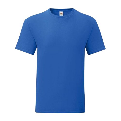 Koningsblauw katoenen T-shirt voor heren met korte mouwen.