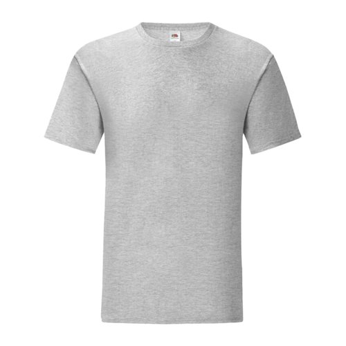 Gevlekt grijs katoenen T-shirt voor heren met korte mouwen.