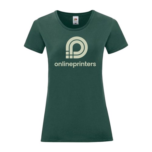 Groen katoenen T-shirt voor dames met korte mouwen.