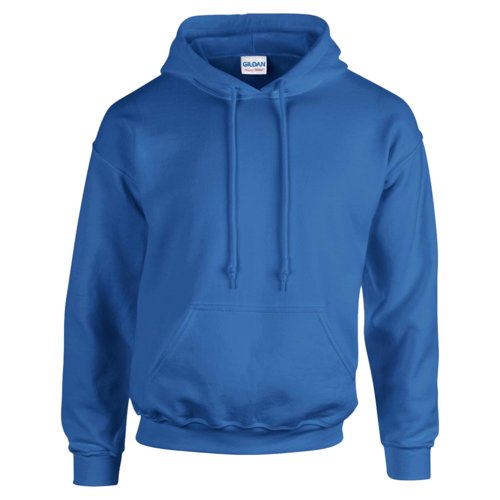 Koningsblauwe hoodie van katoenmix met capuchon en kangoeroezak.