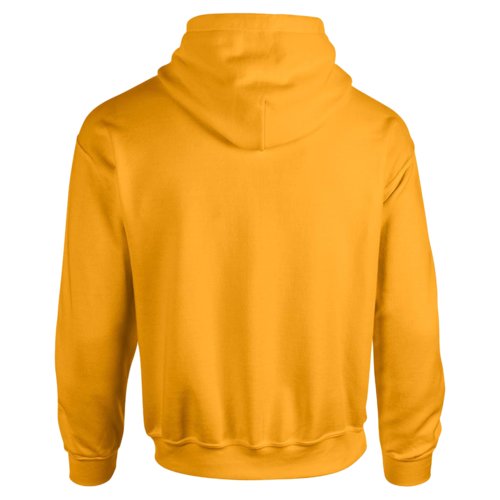 Goudgele katoen-polyester hoodie met capuchon en kangoeroezak.