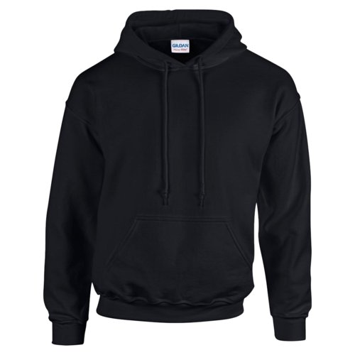 Zwarte hoodie van katoenmix met capuchon en kangoeroezak.