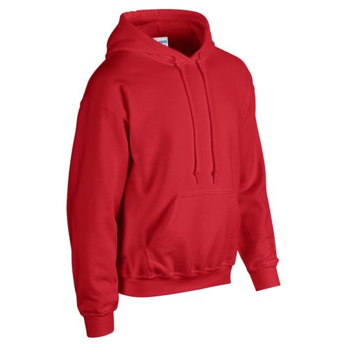 Rode hoodie van katoenmix met capuchon en kangoeroezak.