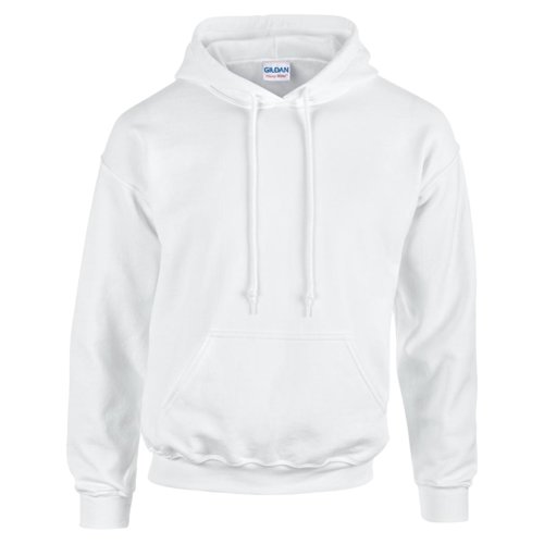 Witte hoodie van katoenmix met capuchon en kangoeroezak.