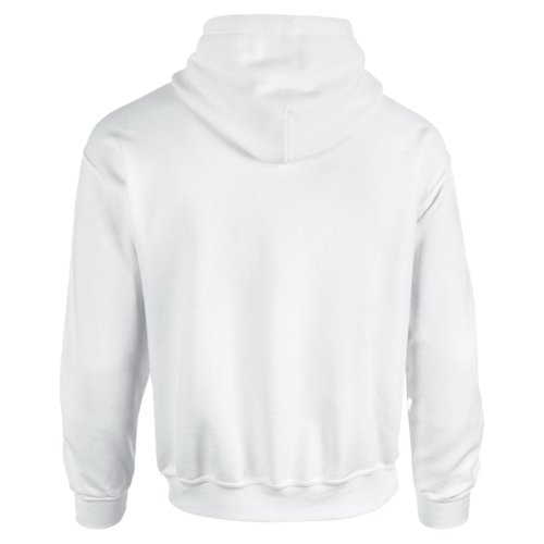 Witte katoen-polyester hoodie voor heren met capuchon.
