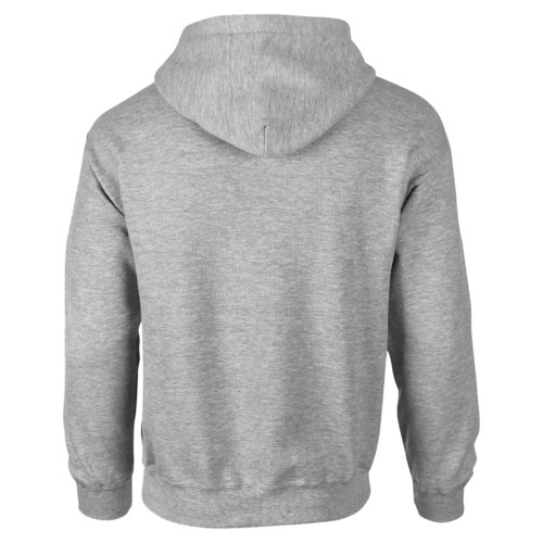 Grijze hoodie van katoenmix met capuchon en kangoeroezak.