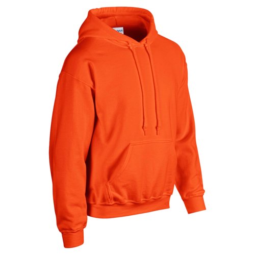 Oranje hoodie van katoenmix met capuchon en kangoeroezak.
