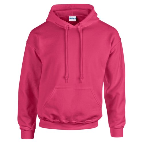 Roze hoodie van katoenmix met capuchon en kangoeroezak.