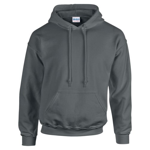 Antracietkleurige hoodie van katoenmix met capuchon en kangoeroezak.