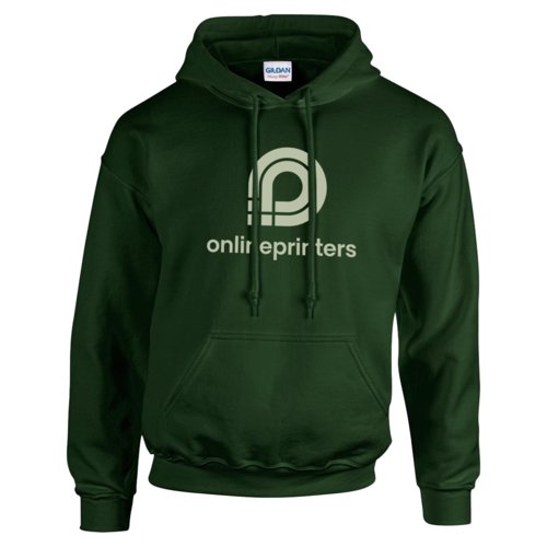 Groene hoodie voor heren van gemengde stof met capuchon en kangoeroezak.