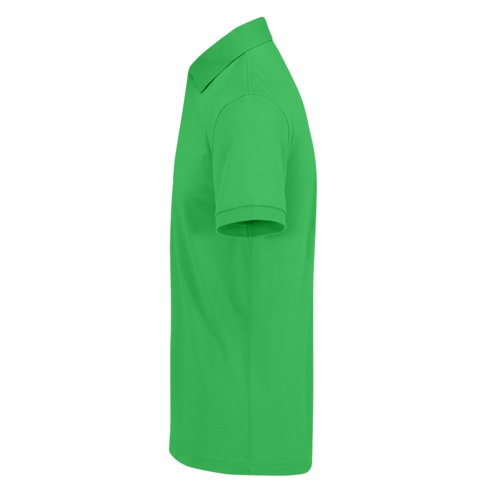 Groen katoenen poloshirt voor heren met korte mouwen.