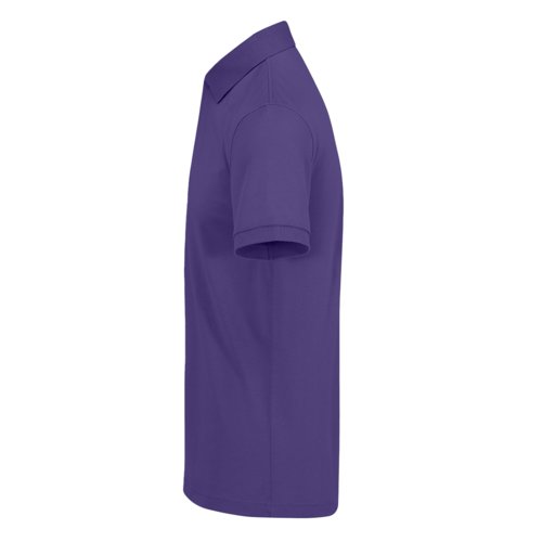 Paars katoenen poloshirt voor heren met korte mouwen en knoopsluiting.