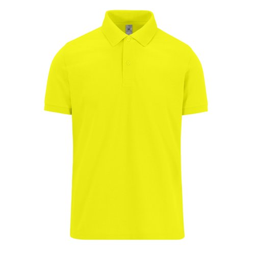 Appelgroene katoenen poloshirt voor heren met korte mouwen.