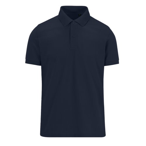 Marineblauwe polo van katoenmix voor heren.