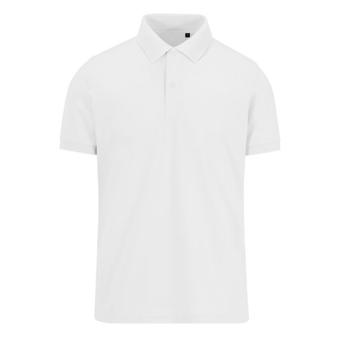 Wit poloshirt van gerecycled polyester en katoen voor heren.