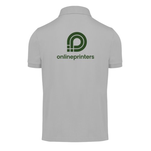 Grijs poloshirt van gerecycled polyester en katoen voor heren.