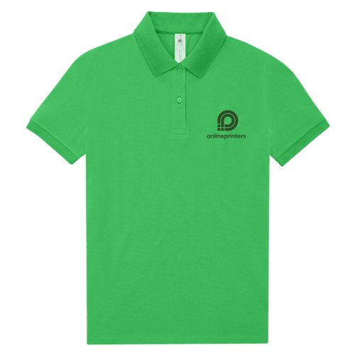 Groene damespolo van katoen met korte mouwen.
