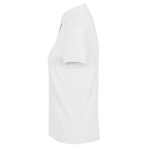 Wit poloshirt van gerecycled polyester-katoenmix voor dames.
