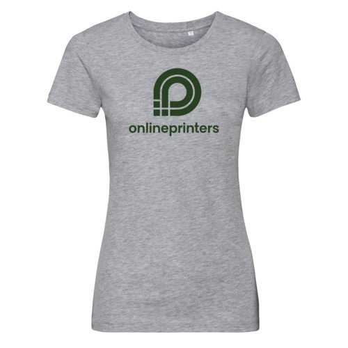 Grijs katoenen T-shirt voor dames met korte mouwen.