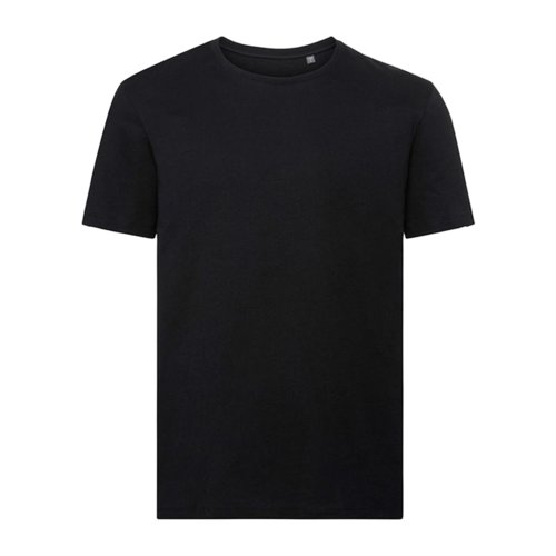 Zwart biologisch katoenen heren T-shirt met korte mouwen.