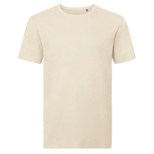 Beige biologisch katoenen T-shirt voor heren met korte mouwen.