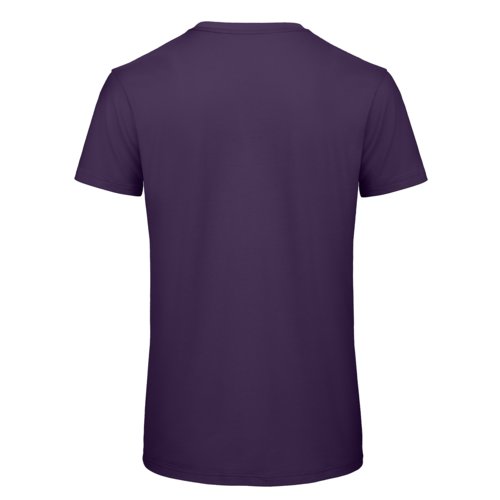 Donkerviolet katoenen T-shirt met korte mouwen.