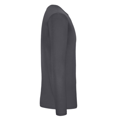 Donkergrijs katoenen shirt met lange mouwen voor heren.
