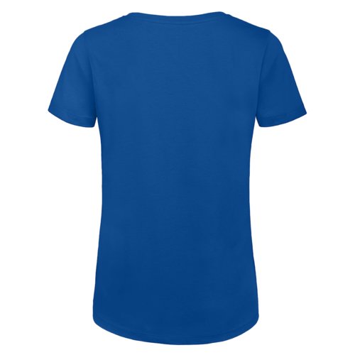 Koningsblauw dames T-shirt van biologisch katoen met korte mouwen.