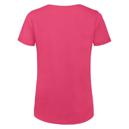 Roze dames T-shirt van biologisch katoen met korte mouwen.