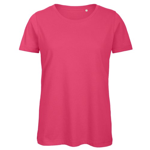 Fuchsia dames t-shirt van biologisch katoen.